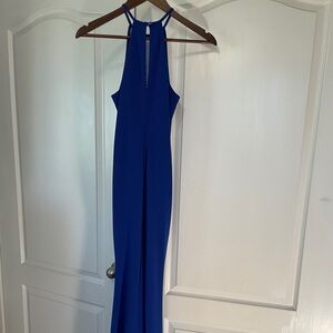 Teeze Me Vibrant Blue Halter Neck Dress